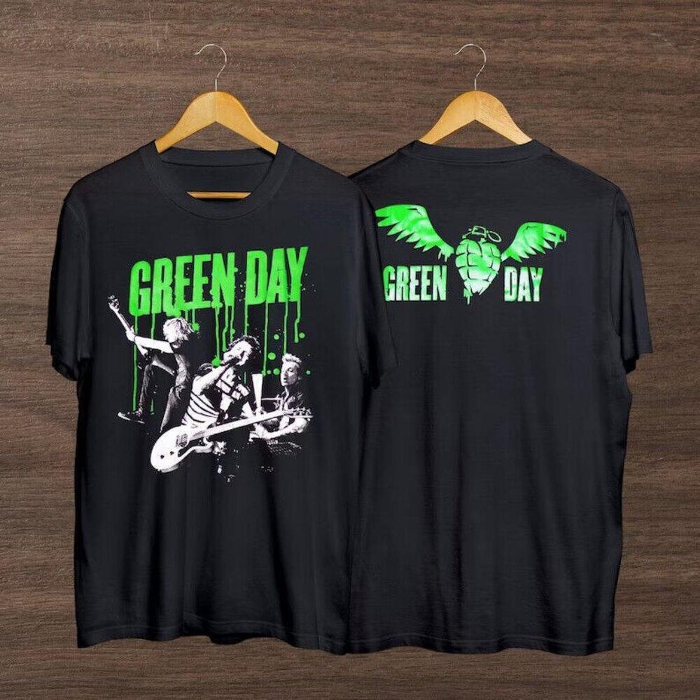 Green Day The Saviors  Tour T-Shirt Punk Rock Band 2 Sided Concert Tee